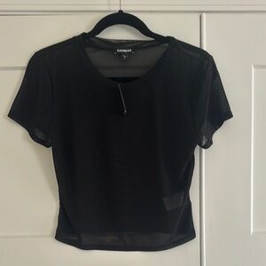 Express Black Mesh Women's Top